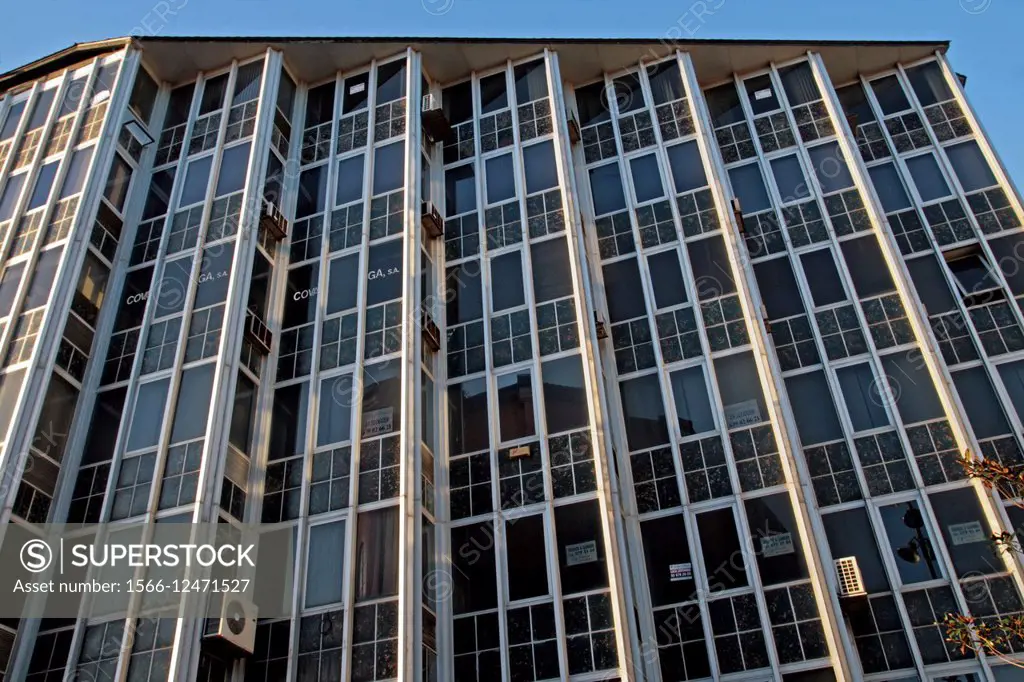 glass windows, office building, Granollers, Catalonia, Spain