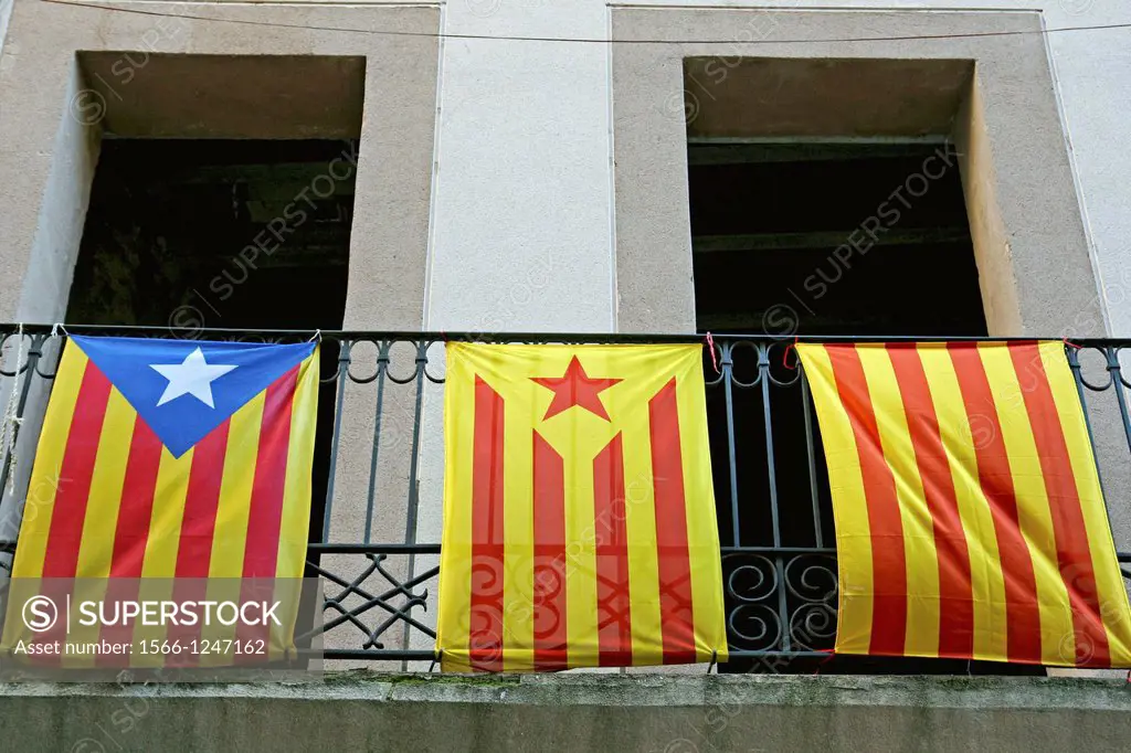 Catalonia flags, Igualada, Catalonia, Spain 
