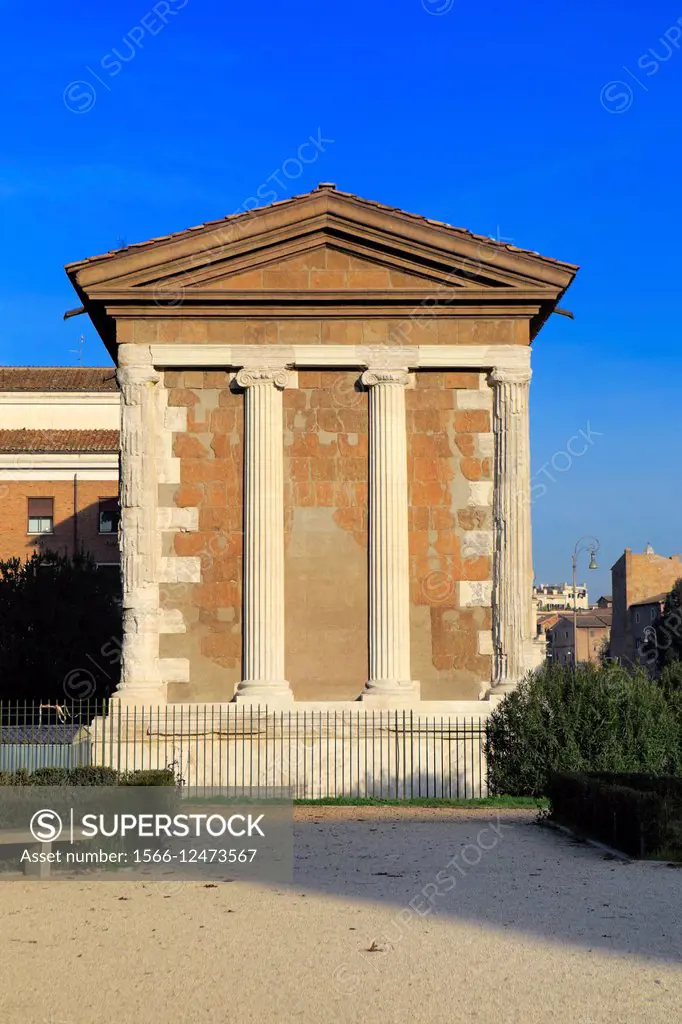 Temple of Portunus (Temple of Fortuna Virilis), Forum Boarium, Rome, Italy.