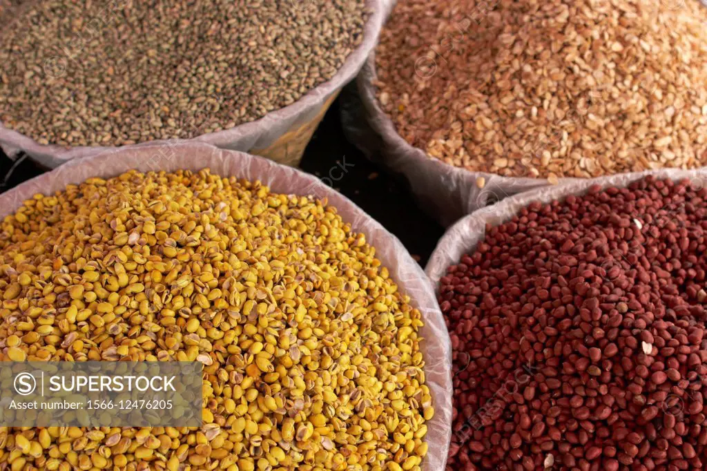 Seeds, Kalaw Market, Kalaw, Shan State, Myanmar, Burma, Asia