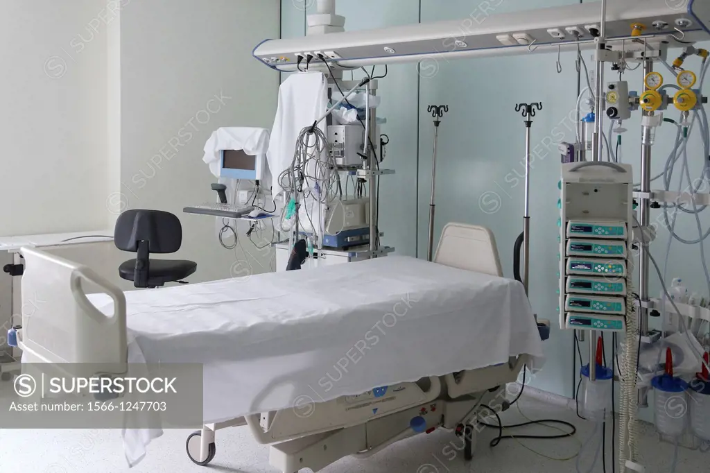 Empty Room, Intensive Care Unit ICU, Donostia Hospital, San Sebastian, Donostia, Gipuzkoa, Basque Country, Spain