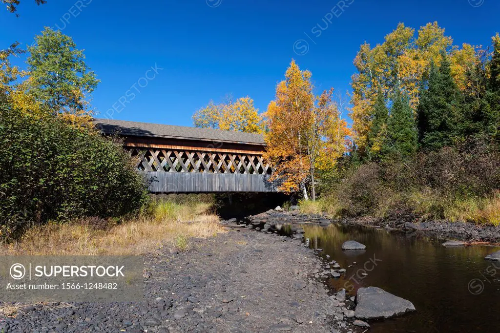The Smith Rapids Covered Bridge in the Chequamegon - Nicolet National Forest near Minocqua, Wisconsin, USA