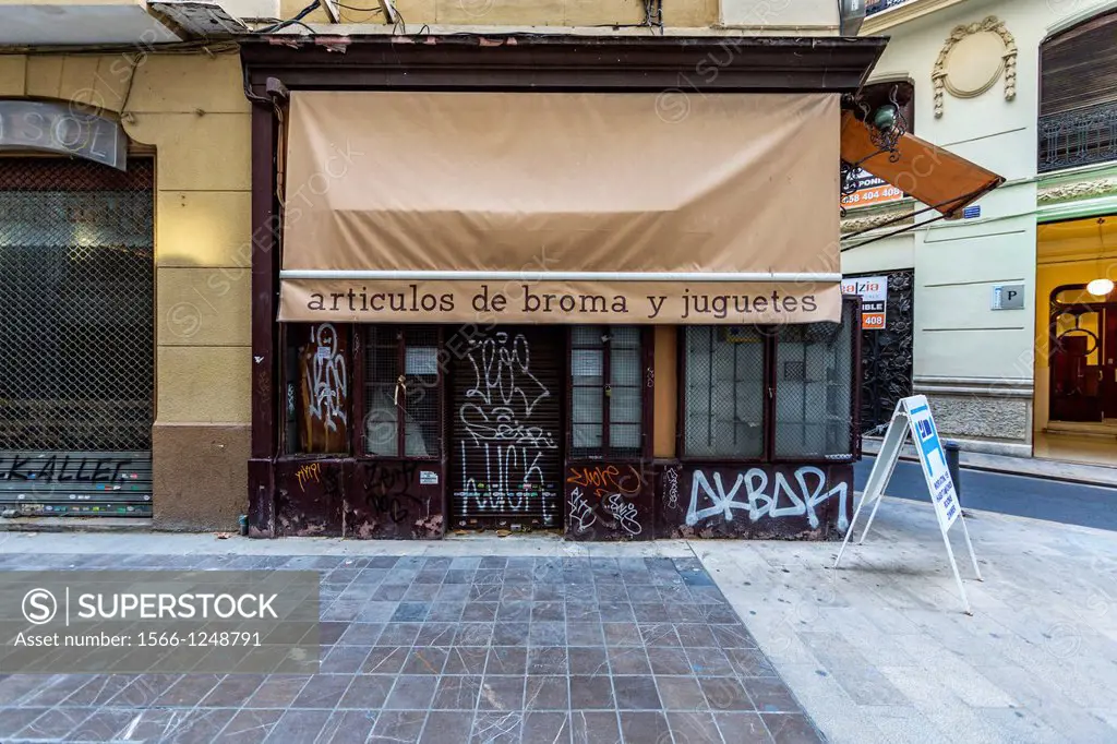 Closed joke shop, Valencia Spain