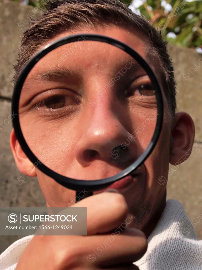 Man with magnifying glass