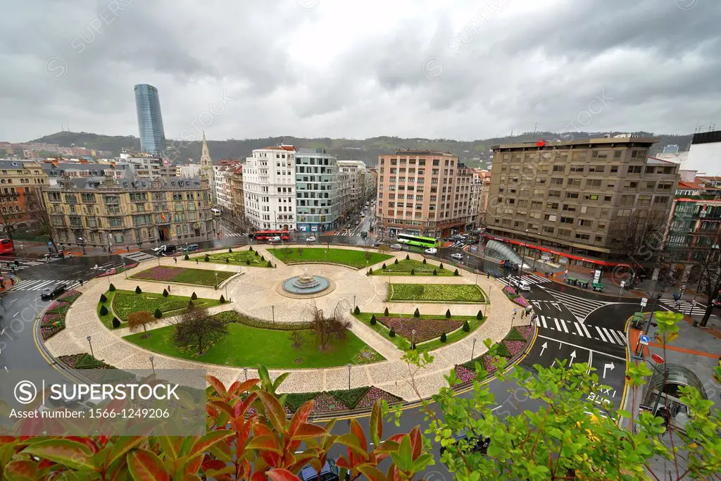 Moyúa square, Bilbao, Basque Country, Biscay, Spain
