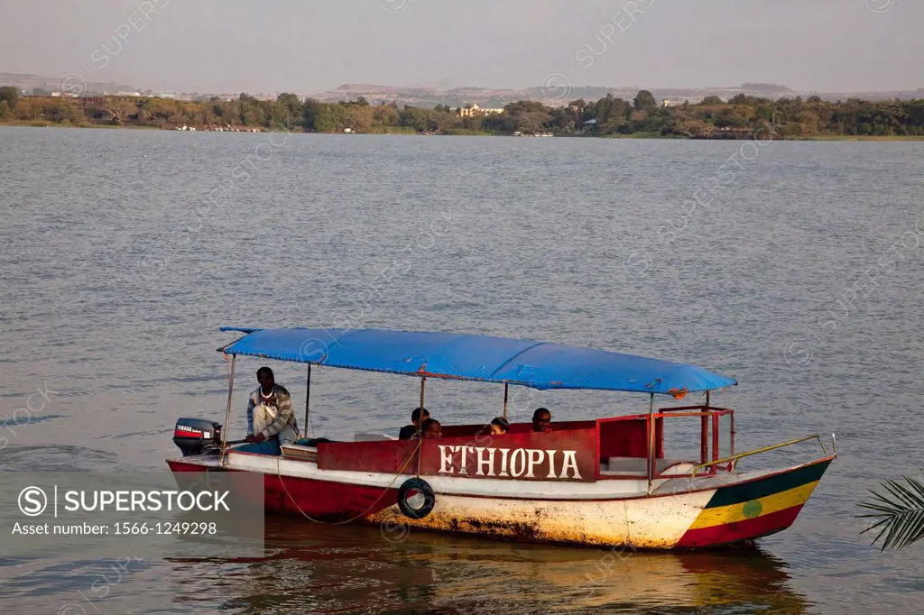 Tourists on a day trip, Lake Tana, Ethiopia