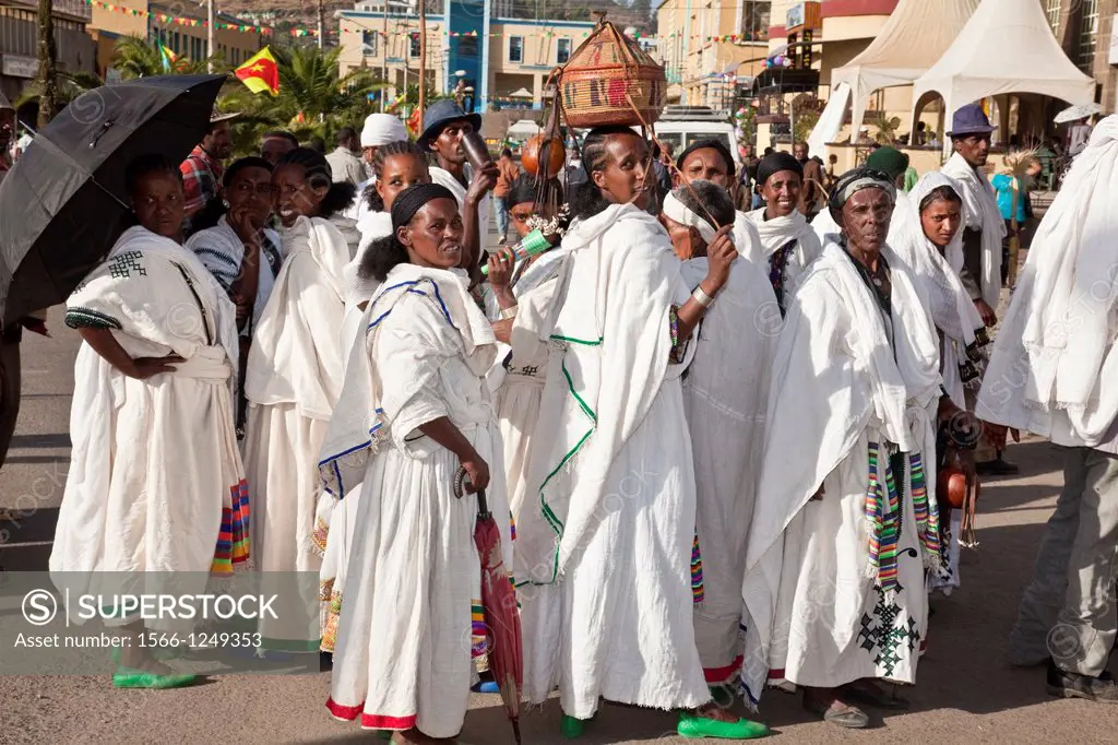 Local Women in Traditional Dress, Timkat The Festival of Epiphany, Gondar, Ethiopia