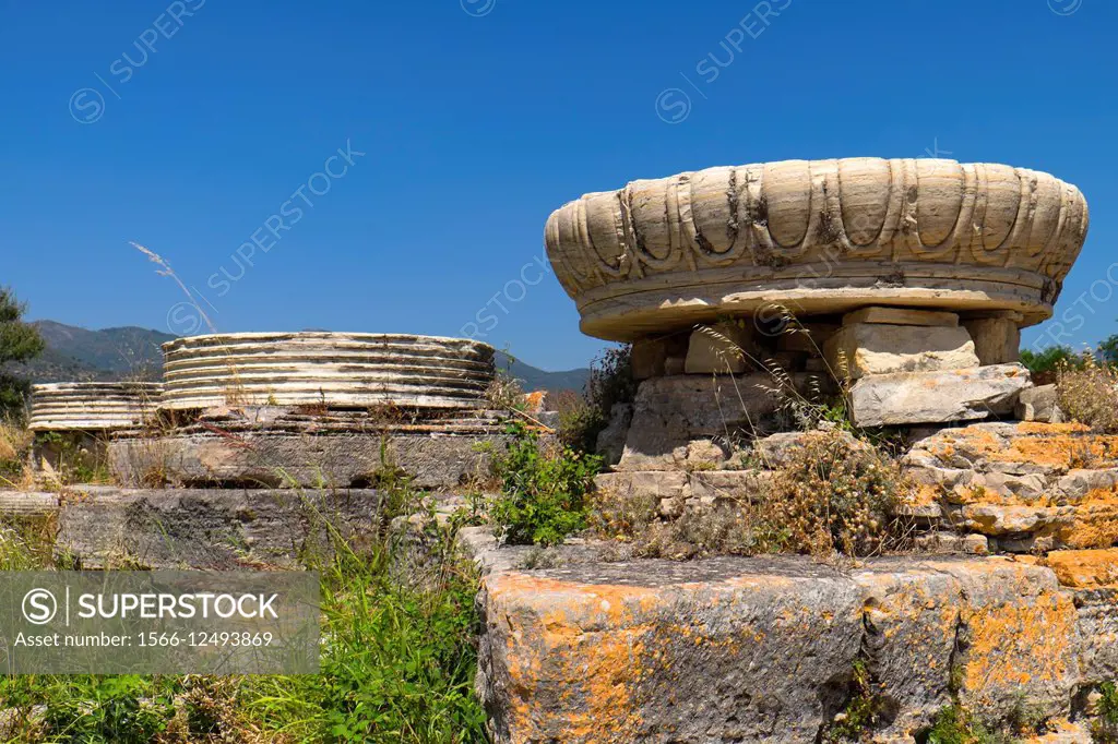 The Temple of Hera, Heraion of Samos, Samos island, North Aegean islands, Greece, Europe