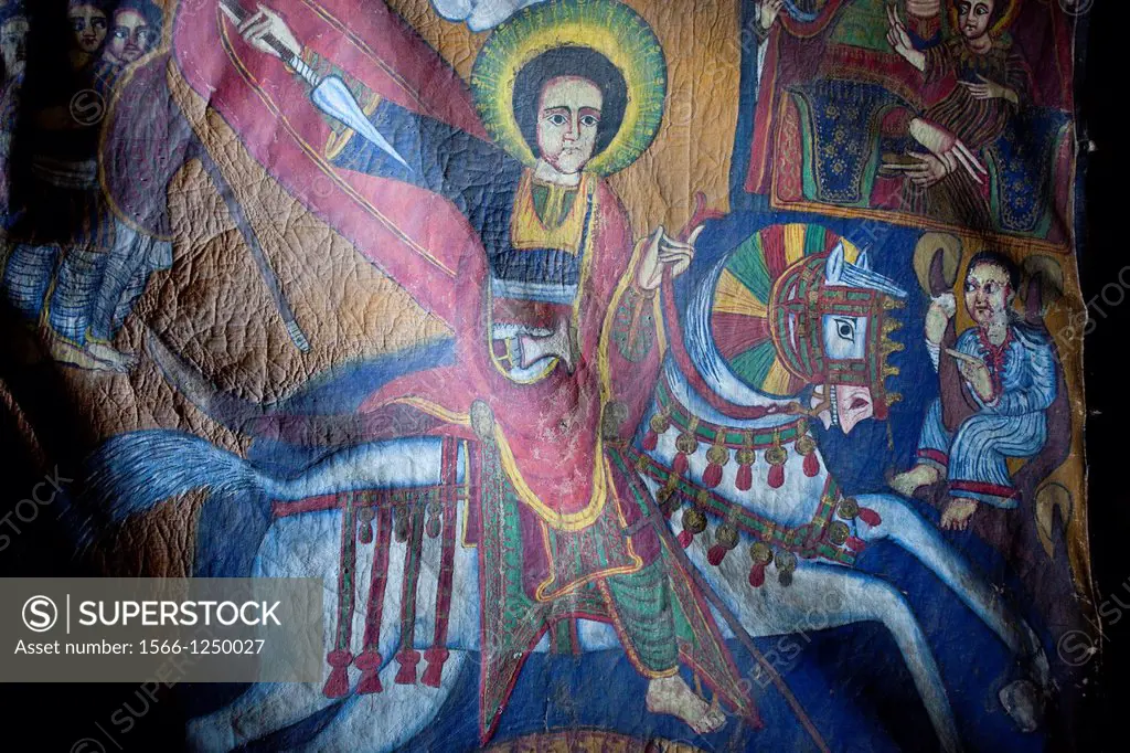 Colourful Painting, Bet Medhane Alem Church, Lalibela, Ethiopia