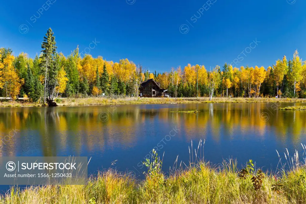 Fall foliage at the Elk Ridge Resort on Waskasiu Lake, Saskatchewan, Canada