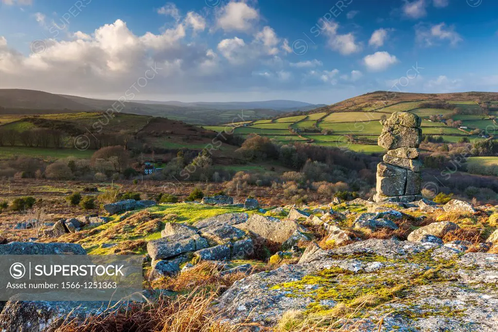 Bowerman´s Nose, a stack of weathered granite on Hayne Down in Dartmoor National Park near Manaton, Devon, England, UK, Europe