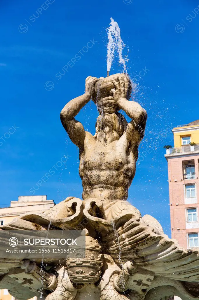 Fontana del Tritone, Bernini Sculpture, Piazza Barberini, Rome, Italy, Europe.