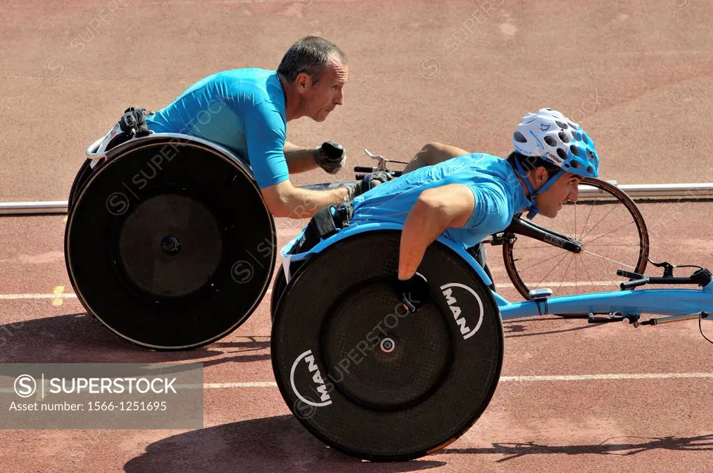 Competition for disabled athletes in wheelchairs