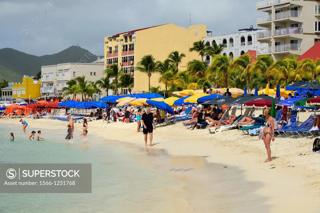 Beach Philipsburg St  Martin Maarten Caribbean Island Netherland Antilles