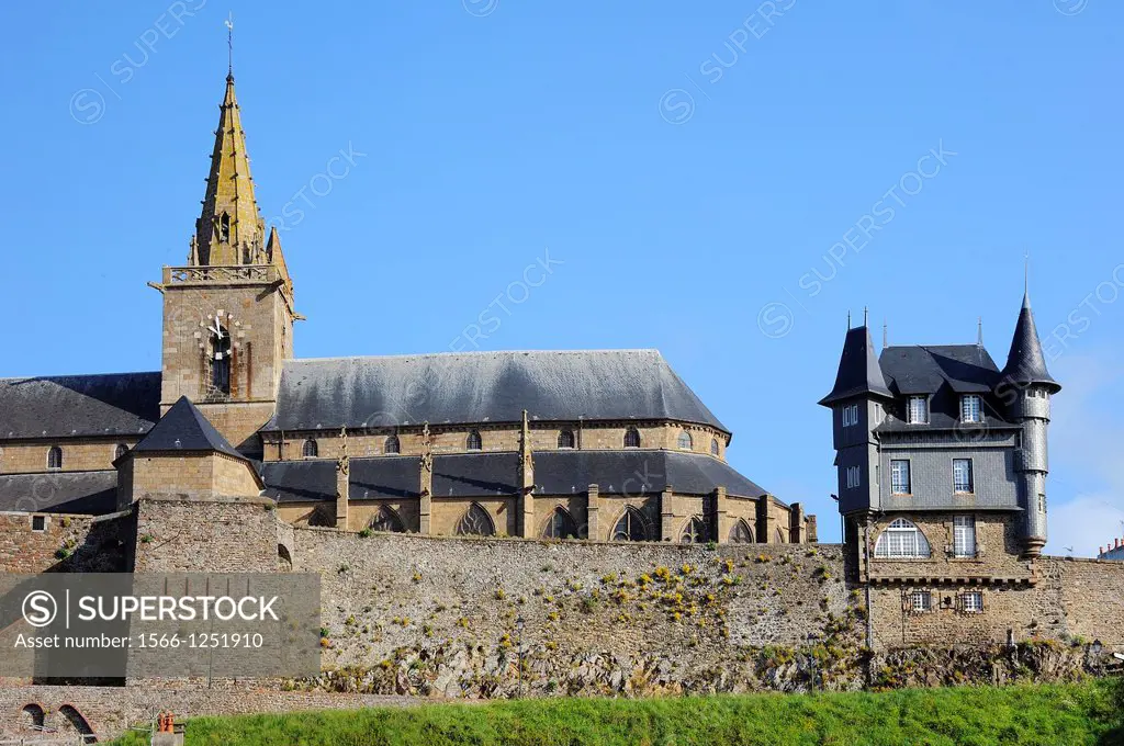 France, Manche, Granville, The Haute Ville and Notre Dame church