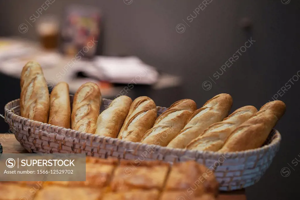 basket full of loafs of bread