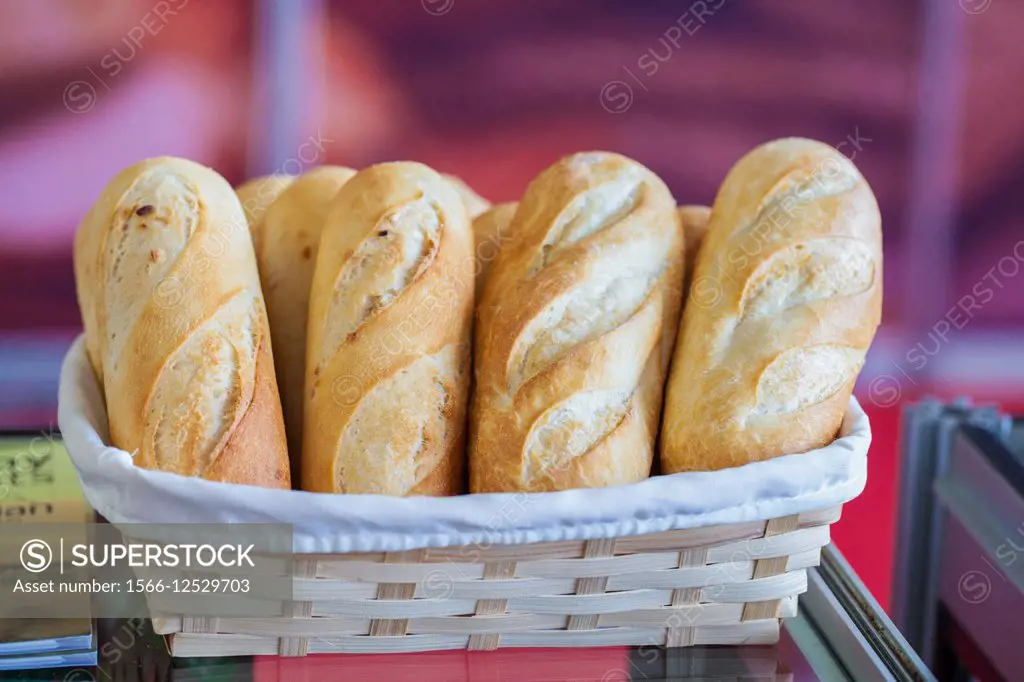 basket full of loafs of bread