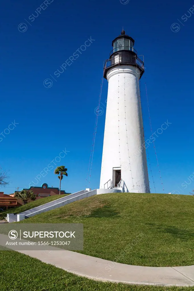 The Port Isabel lighthouse at the entrance to South Padre Island, Texas, USA