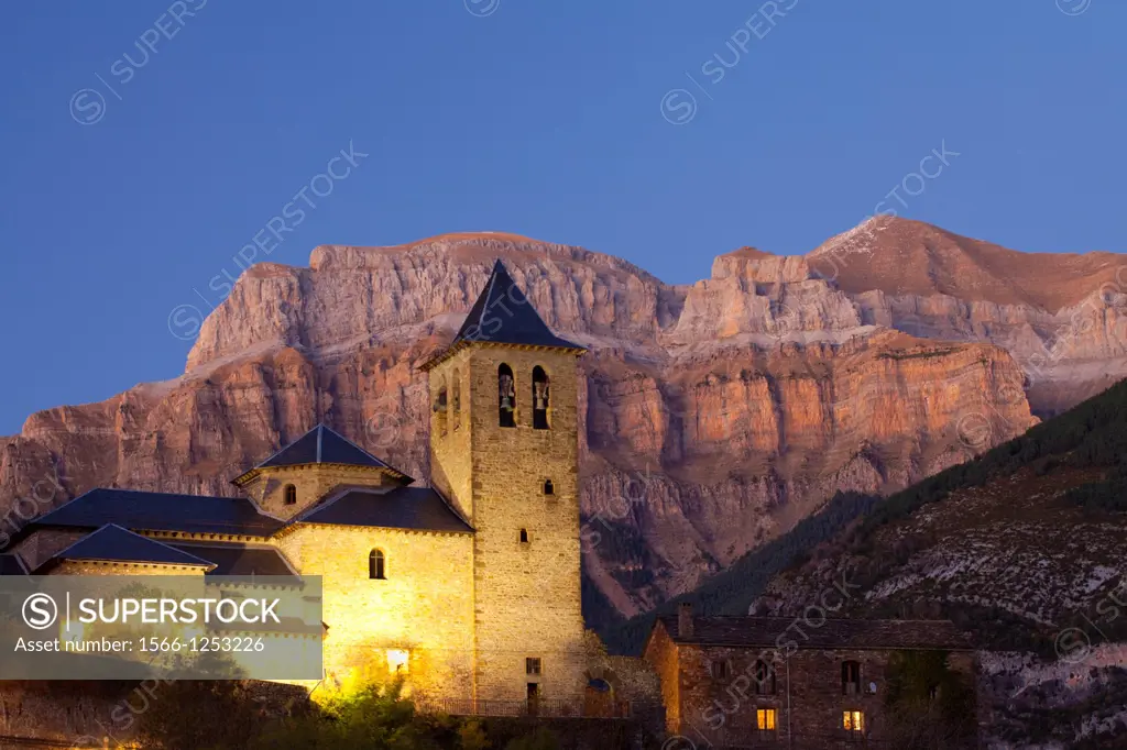 Torla and the mountains of the National Park of Ordesa and Monte Perdido, Huesca, Spain