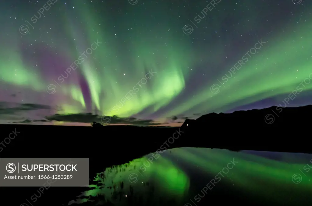 Northern lights in Skaftafell National Park, East of Iceland