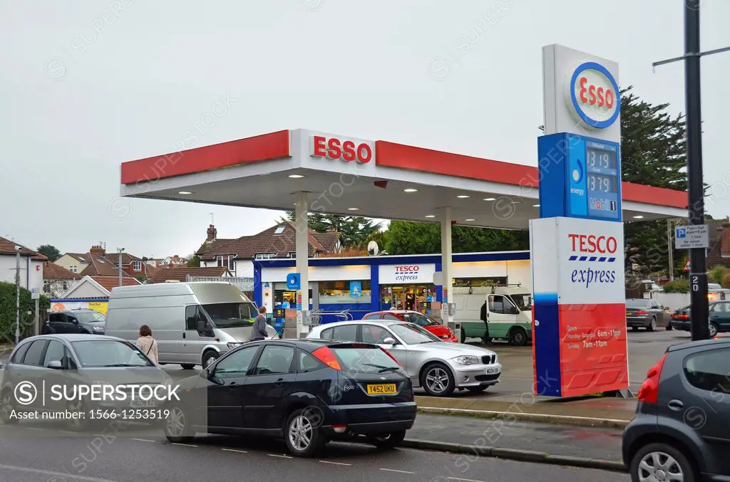 Tesco express Esso petrol station, Bristol, UK