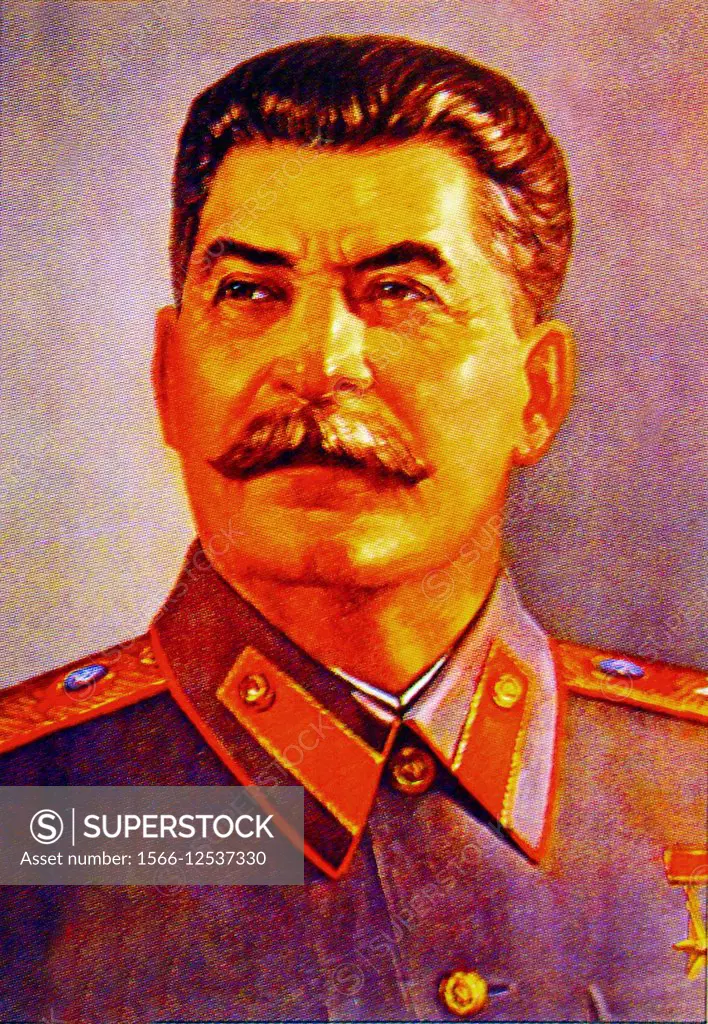 Joseph Stalin - Poster, 1945. Joseph Stalin or Iosif Vissarionovich Stalin (born Ioseb Besarionis Dze Jugashvili, Georgian; 18 December 1878-5 March 1...