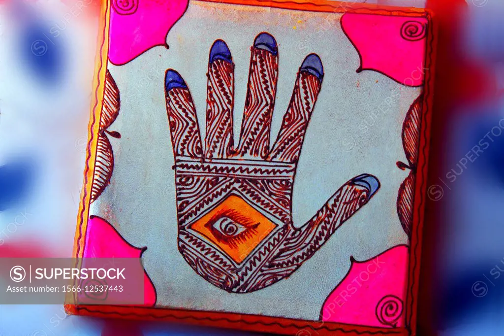 ´Khamsa´ (hand of Fatima) representing the 5 pilars of Islam, Morocco
