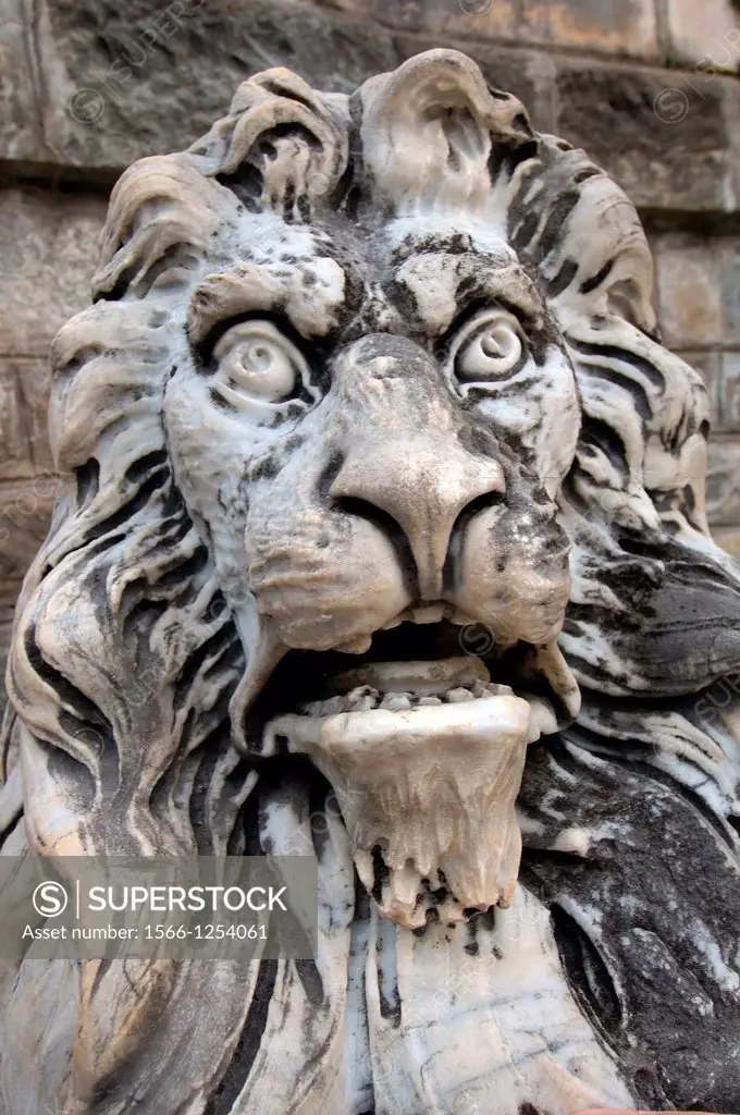 Lion Sculpture, Pele Castle, Transylvania, Romania, Europe