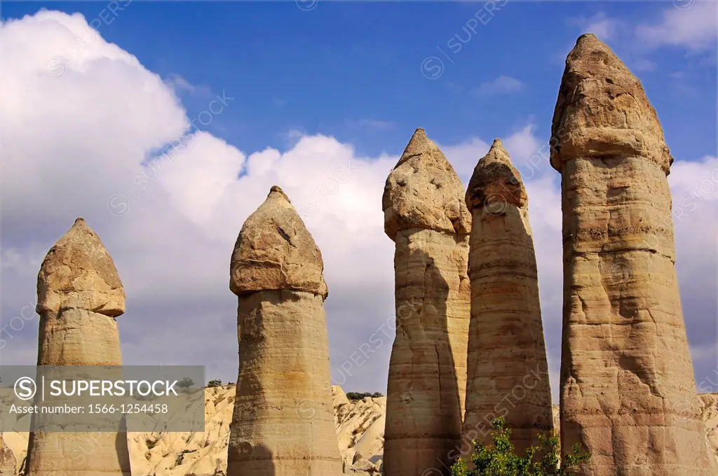 Turkey-Cappadocia- Fairy Chimneys rock formation nearby Göreme.