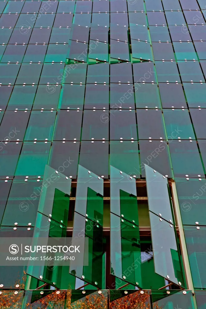 stained glass, building GAES, 2010, Arch  Jorge Mestre, 22 @, Barcelona, Catalonia, Spain
