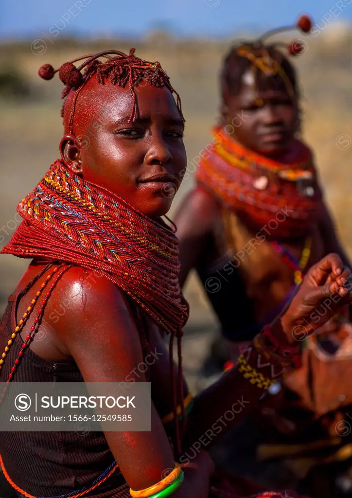 Turkana Tribe Women With Huge Necklaces, Turkana Lake, Loiyangalani, Kenya.