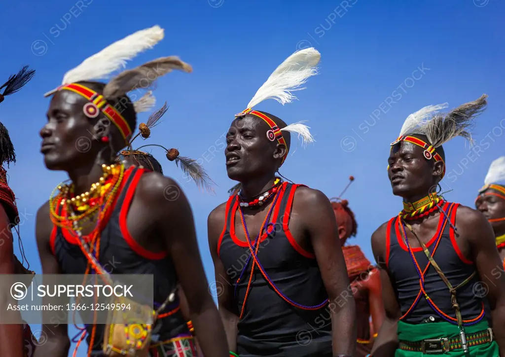 Turkana Tribesmen Dancing, Turkana Lake, Loiyangalani, Kenya.
