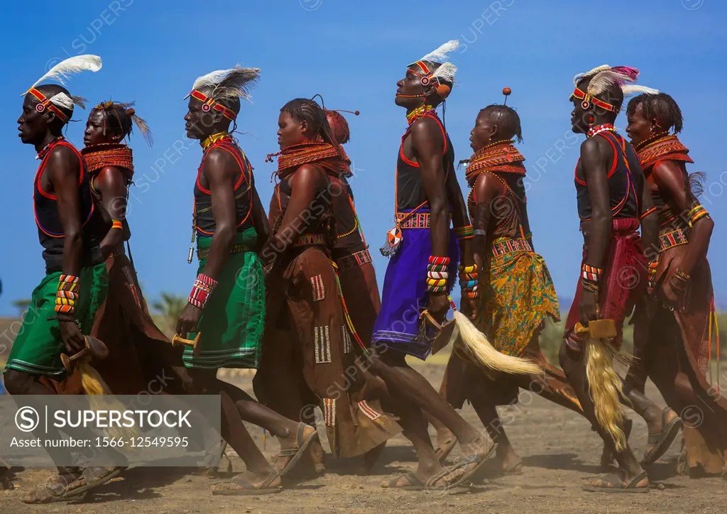 Turkana Tribe People Dancing, Turkana Lake, Loiyangalani, Kenya.