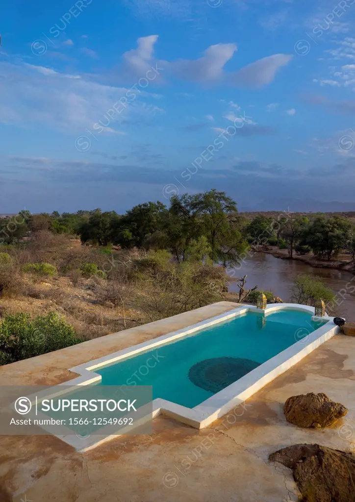 Private Pool In The Luxurious Sasaab Lodge On The Banks Of The Uaso Nyiru River, Samburu County, Samburu National Reserve, Kenya.