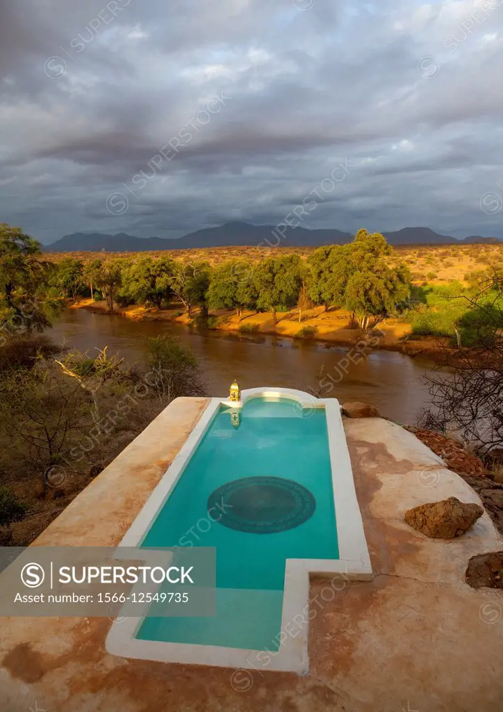 Private Pool In The Luxurious Sasaab Lodge On The Banks Of The Uaso Nyiru River, Samburu County, Samburu National Reserve, Kenya.