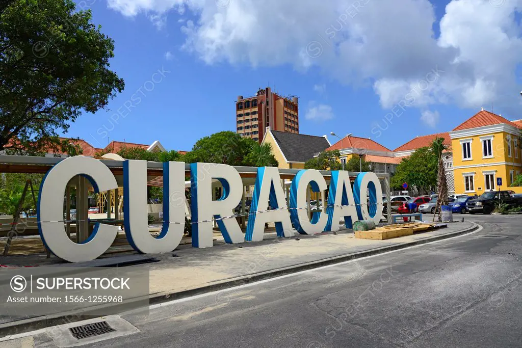 Large Sign Willemstad Curaçao Dutch Caribbean Island Netherlands