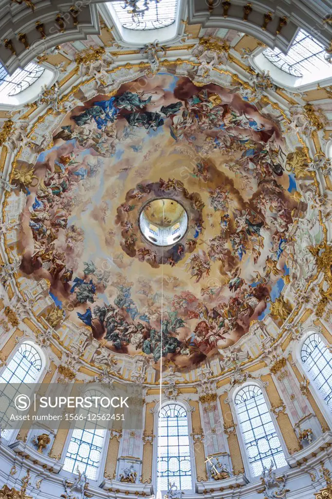 Germany, Bavaria, Ettal, Kloster Ettal monastery, interior.