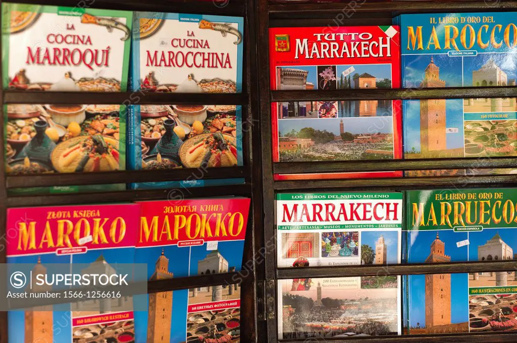 Africa, tourist guides in a kiosk in Marrakech, Morocco
