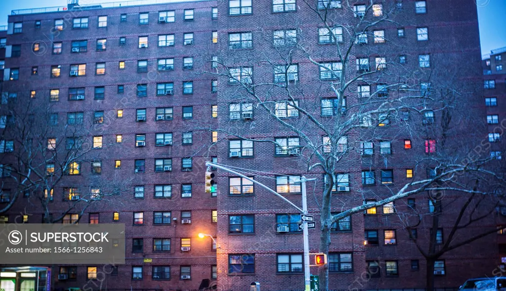 The massive NYCHA Elliot Houses complex of apartments in Chelsea in New York The city has announced that it will be building affordable housing on und...