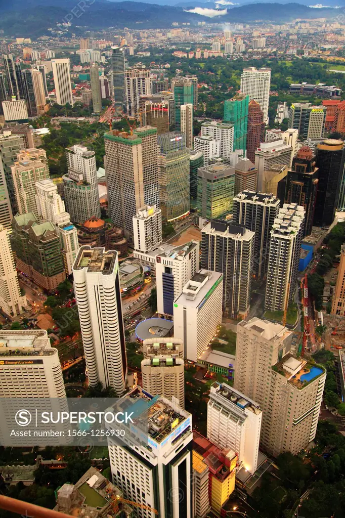 Malaysia, Kuala Lumpur, City Centre, aerial view,