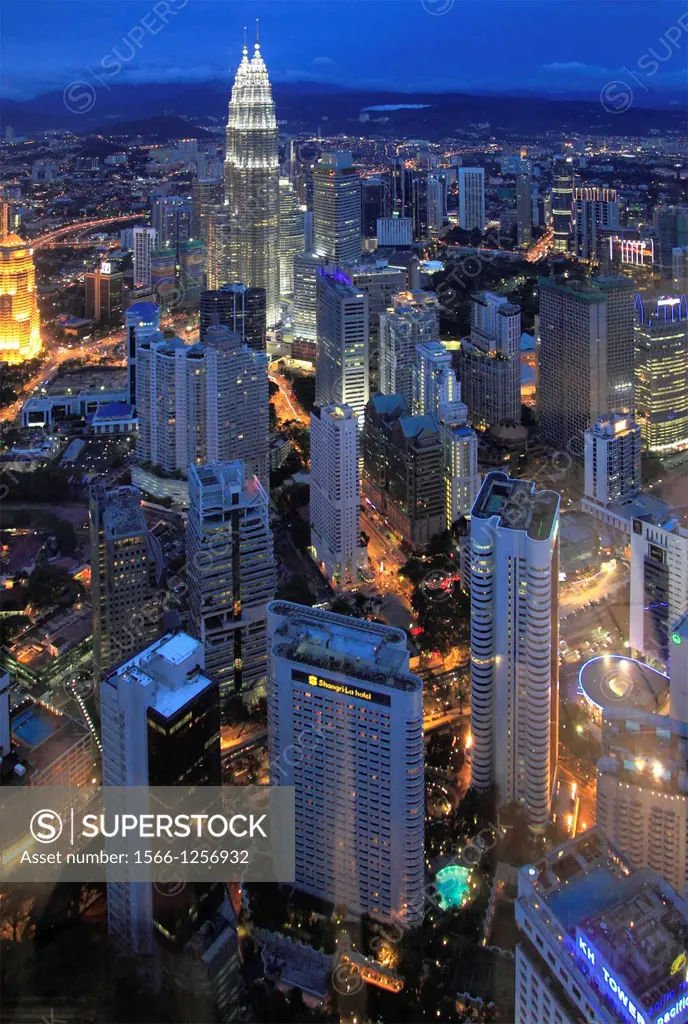 Malaysia, Kuala Lumpur, City Centre, aerial view,