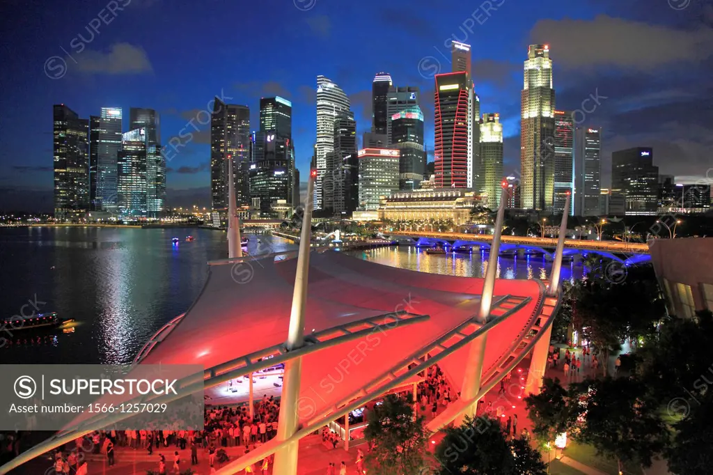 Singapore, Central Business District, skyline, Marina Promenade,