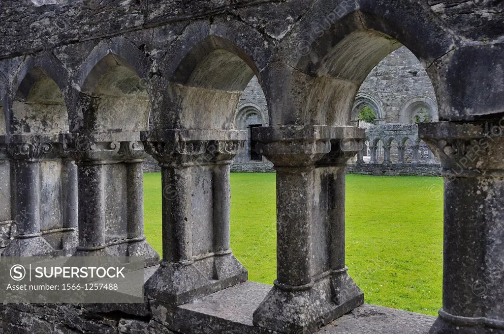 Ireland, County Mayo, Cong abbey, The cloister