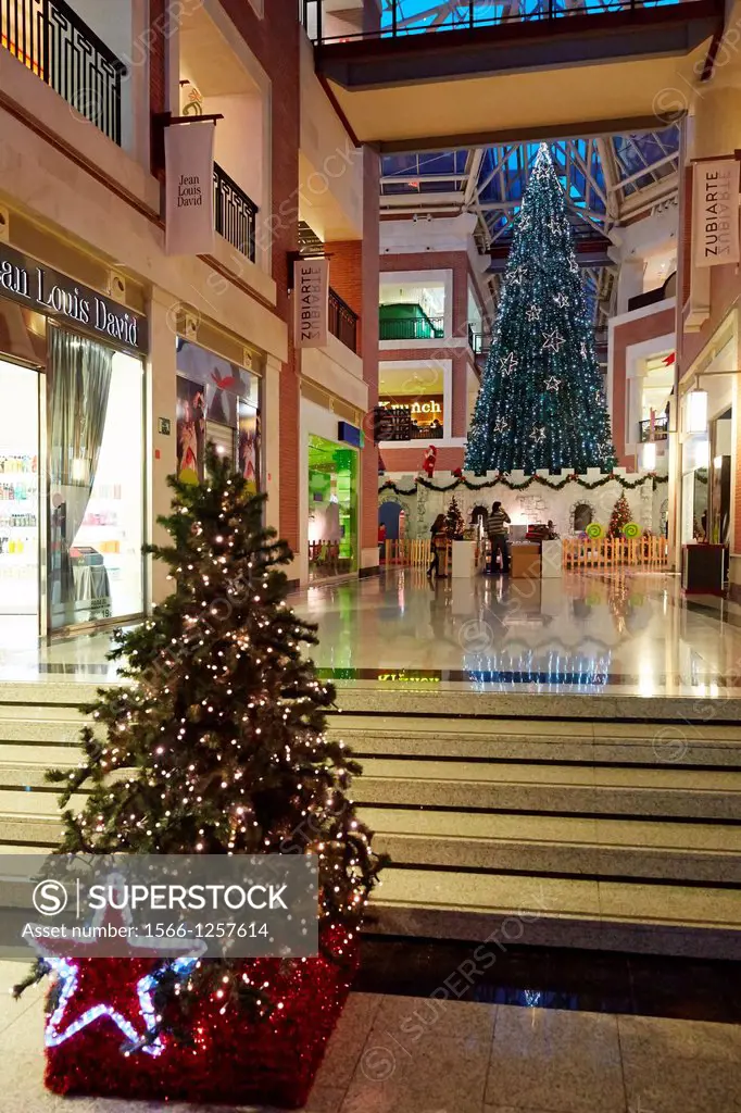 Zubiarte mall, Christmas tree, Bilbao, Bizkaia, Basque Country, Spain.