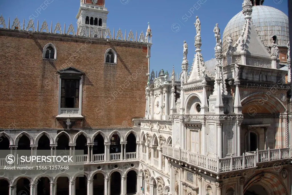 Doge's Palace -Palazzo Ducale - courtyard. Venice, Veneto, Italy, Europe.