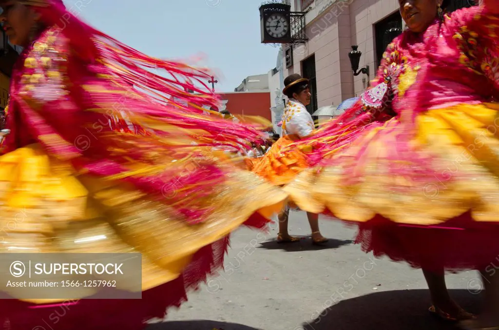 Candelaria folk parade in Lima downtown  Peru