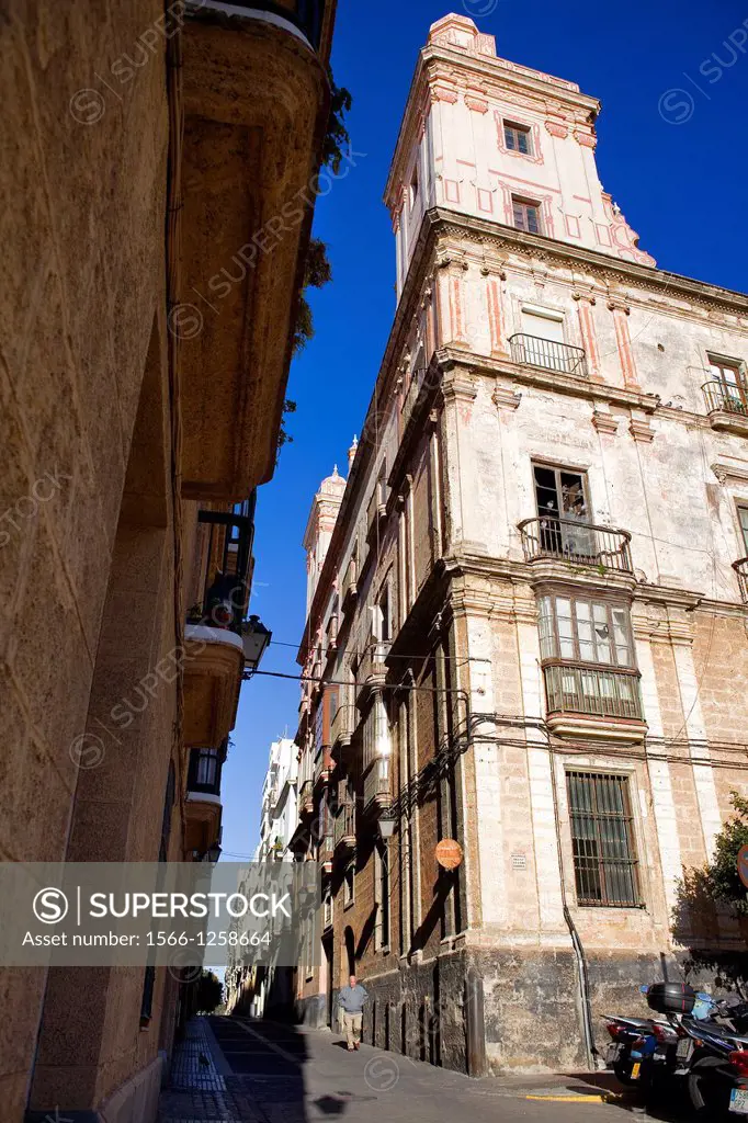 Casa de las cuatro torres in Plazuela de las cuatro torreos or plaza Argüelles  Cádiz  Andalucía  Spain