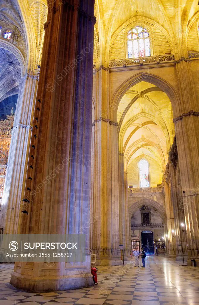 Vaults of central nave, cathedral of Sevilla,Sevilla,Andalucía,Spain