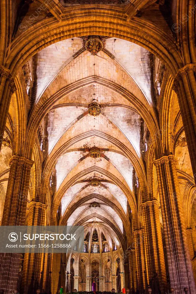 Cathedral of Barcelona or Cathedral of Santa Eulalia Barcelona  Catalonia, Spain