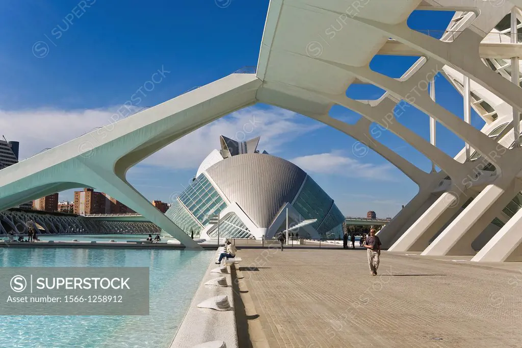 Príncipe Felipe Sciences Museum and The Hemisferic, City of Arts and Sciences, by S  Calatrava  Valencia  Spain